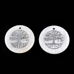 Freshwater Shell Pendants&nbsp;SHEL-Q016-017P