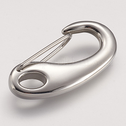 Tarnish Resistant 304 Stainless Steel Push Gate Snap Keychain Clasp Findings&nbsp;STAS-F083-01P