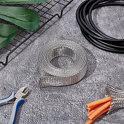 4M Flat 304 Stainless Steel Braided Sleeving&nbsp;FIND-UN0016-16C
