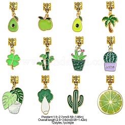 Plants Theme Alloy Enamel Pendants&nbsp;PALLOY-FS00008