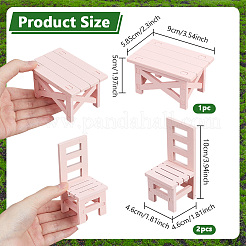 Tables and Chairs Wood Miniature Ornaments&nbsp;AJEW-WH0410-306A