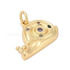 Brass Micro Pave Cubic Zirconia Pendants&nbsp;KK-U058-39G