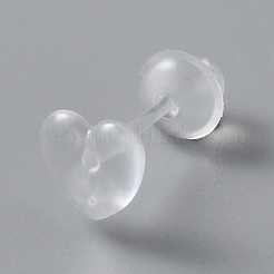Tiny Resin Heart Stud Earrings with Ear Nut for Women&nbsp;EJEW-WH0012-003D