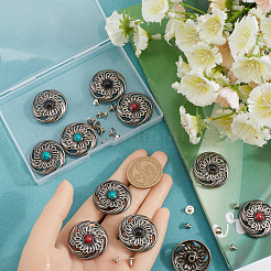 12 Sets 3 Colors Alloy Decorative Rivets&nbsp;FIND-GF0006-34