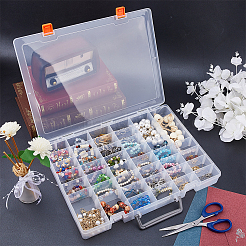 48 Grids Transparent Polypropylene(PP) Storage Box Organizer&nbsp;CON-WH0089-60A