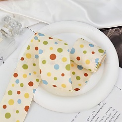 4M 2 Colors Polka Dot Pattern Cloth Silk Ribbon Headbands&nbsp;AJEW-DJ0005-70