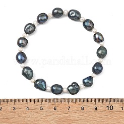 Potato Natural Cultured Freshwater Pearl Beads Stretch Bracelets for Women&nbsp;BJEW-JB13777