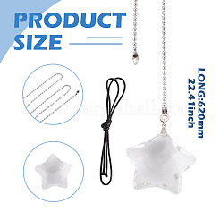 Star Glass Ceiling Fan Pull Chain Extenders&nbsp;HJEW-TAC0139