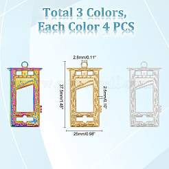 12Pcs 3 Colors Ion Plating(IP) 304 Stainless Steel Pendants&nbsp;STAS-UN0046-42