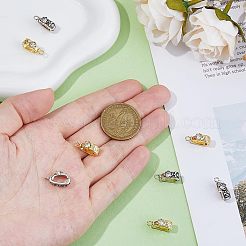 8pcs 2 Colors Brass Micro Pave Cubic Zirconia Donut Bails&nbsp;KK-HS0001-03