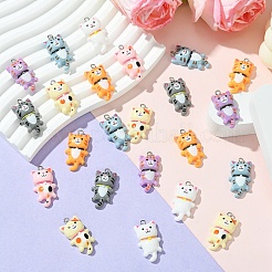 35Pcs 7 Colors Opaque Resin Kitten Pendants&nbsp;RESI-YW0001-73