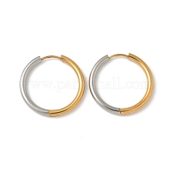 304 Stainless Steel Two Tone Hoop Earrings&nbsp;EJEW-P313-02F-G