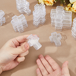 60Pcs 2 Styles Cross Shaped Portable Plastic Small Jewelry Storage Boxes with Lid&nbsp;AJEW-FH0006-76