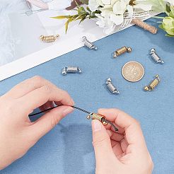 8Pcs 2 Colors 304 Stainless Steel Coil Cord Ends&nbsp;STAS-UN0026-64