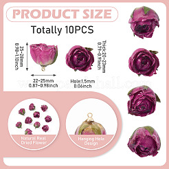 10Pcs Preserved Rose Pendants&nbsp;KY-TA0001-59B