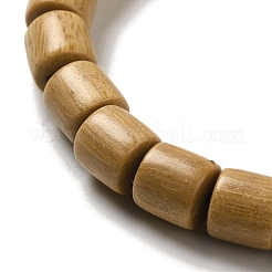 Sandalwood Beaded Stretch Bracelet with Resin Cat Charm&nbsp;BJEW-B080-15