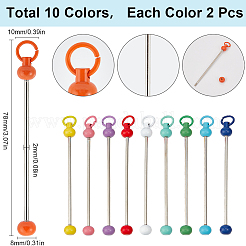 20Pcs 10 Colors Iron Bar Beadable Keychain for Jewelry Making DIY Crafts&nbsp;IFIN-SC0001-61