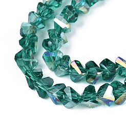 Electroplate Transparent Glass Beads Strands&nbsp;X-GLAA-N021-4mm-05