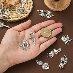 50Pcs 10 Styles Gothic Tibetan Style Alloy Pendants&nbsp;TIBEP-CJ0002-53
