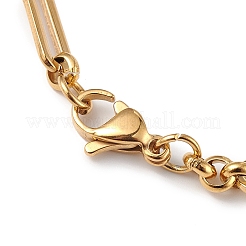 Ion Plating(IP) 304 Stainless Steel Figaro Chain Bracelet for Women&nbsp;BJEW-G669-21G