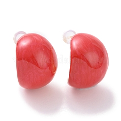 Enamel Bean Stud Earrings&nbsp;EJEW-F307-01G