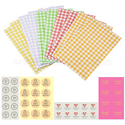 20Pcs 5 Colors Rectangle with Tartan Pattern Paper Bags&nbsp;CARB-TA0001-16