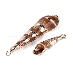 Electroplate Natural Spiral Shell Pendants&nbsp;SSHEL-Q100-50G