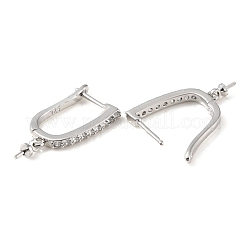 Rack Plating Brass Micro Pave Cubic Zirconia Hoop Earring Finding&nbsp;KK-C021-12P
