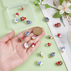 20Pcs 5 Style Handmade Lampwork & Porcelain Pendants&nbsp;PALLOY-NB00017