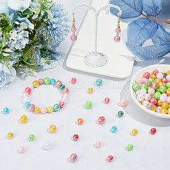 400Pcs 2 Styles Plating Eco-Friendly Poly Styrene Acrylic Beads&nbsp;OACR-PA0001-68