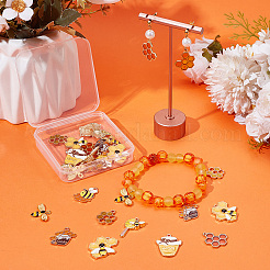 32Pcs 8 Styles Bees Theme Alloy Enamel Pendants&nbsp;FIND-SC0014-28