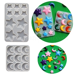 Star & Moon Cabochon Food Grade Silicone Molds&nbsp;PW-WG69329-01
