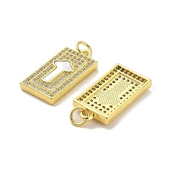 Brass Micro Pave Clear Cubic Zirconia Pendants&nbsp;KK-K365-10C-G