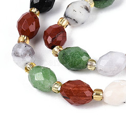 Natural Ruby in Zoisite & Red Jasper & Flower Opal Beads Strands&nbsp;G-T144-21A-01