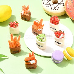 8Pcs 8 Styles Resin Simulation Food&nbsp;DJEW-CJ0001-08