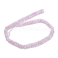 Transparent Spray Painting Crackle Glass Beads Strands&nbsp;GLAA-NH0001-05B