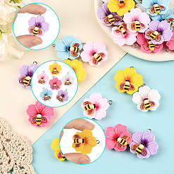 24Pcs 6 Colors Opaque Resin Pendants&nbsp;RESI-SC0006-46