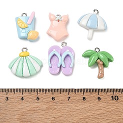 Summer Beach Opaque Resin Pendants&nbsp;RE-CBA392A-06P