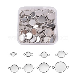 80 Pcs 8 Styles 304 Stainless Steel Cabochon Connector Settings&nbsp;STAS-SZ0001-41P