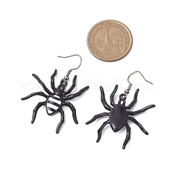 Halloween Themed Spider Alloy Enamel Dangle Earrings&nbsp;EJEW-JE06072