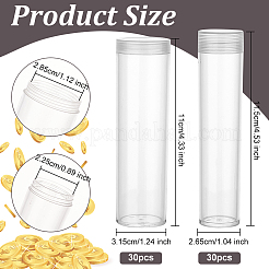 60Pcs 2 Styles Transparent ABS Plastic Coin Storage Tube&nbsp;AJEW-OC0004-67