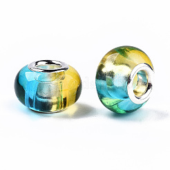 Transparent Two Tone Resin European Beads&nbsp;RPDL-T003-002F