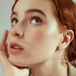 2 Pairs 2 Styles Natural Cultured Freshwater Pearl Teardrop Hoop Earrings&nbsp;EJEW-HS00007