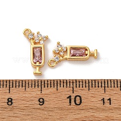 Brass Micro Pave Cubic Zirconia Pendants&nbsp;X1-KK-K382-28G-02
