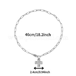 Alloy Textured Cross Pendant Paperclip Chain Necklaces&nbsp;FS-WGDACB3-02