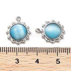 304 Stainless Steel with Cat Eye Pendants&nbsp;STAS-L022-362P-01