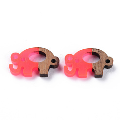 Opaque Resin & Walnut Wood Links Connectors&nbsp;RESI-T035-51