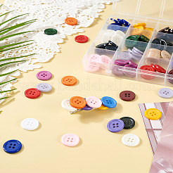 160Pcs 20 Colors 4-Hole Resin Buttons&nbsp;BUTT-TA0001-29C