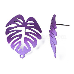 Spray Painted Iron Stud Earring Findings&nbsp;IFIN-N008-019-A02