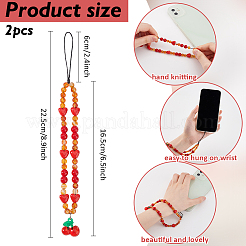 Agate Beaded Mobile Phone Lanyard Wrist Strap&nbsp;AJEW-WH0348-411